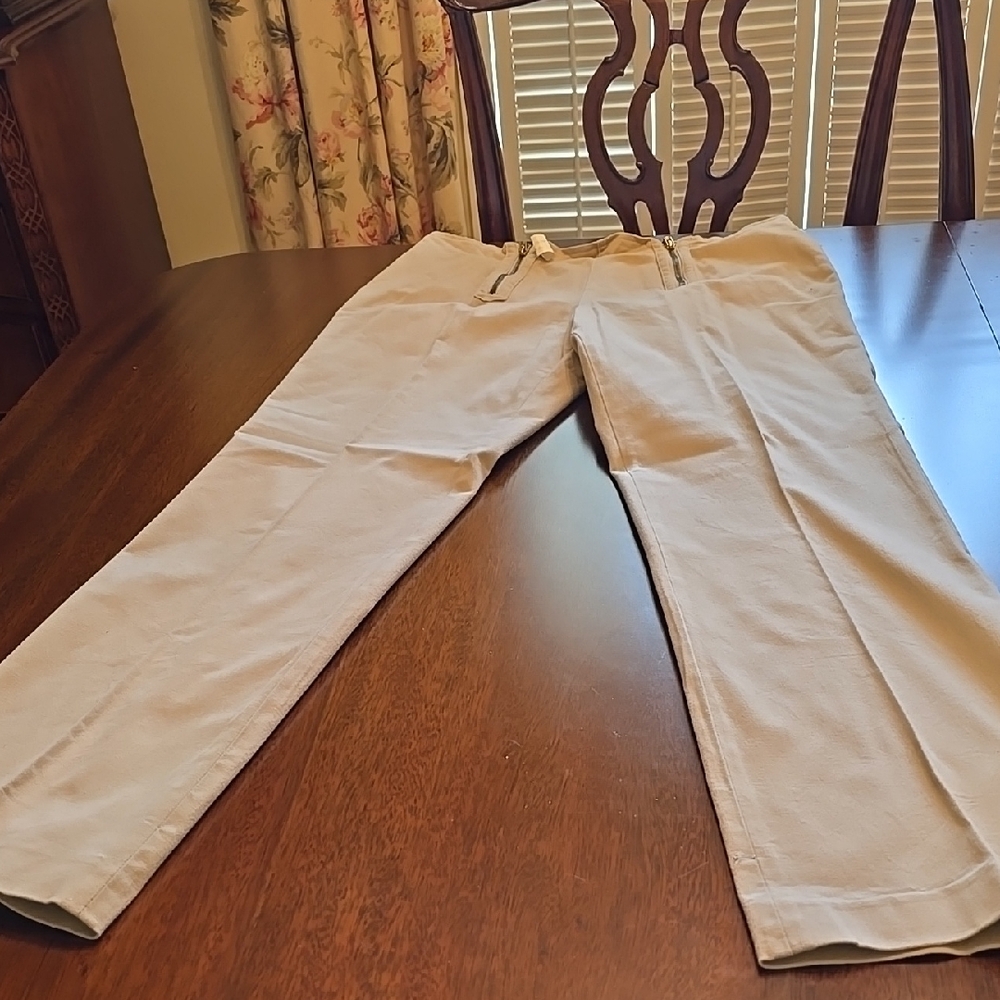 Lauren Ralph Lauren Cotton Pant With Unique Double Zipper Opening/Closing Size12